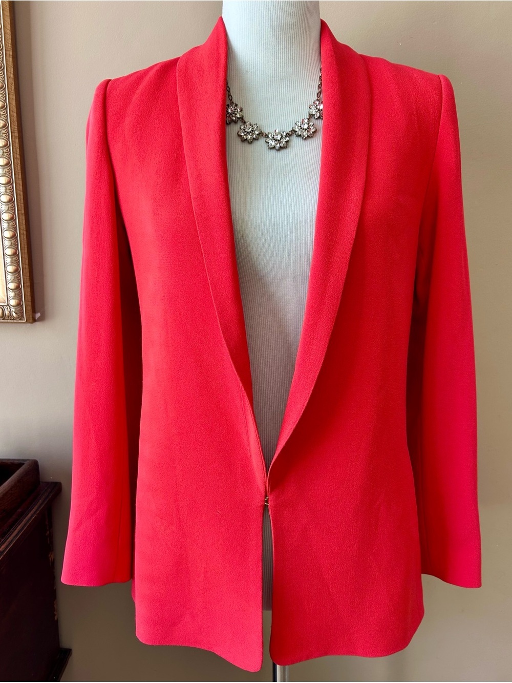 Sezane Sarina Coral Red Blazer Size 36
